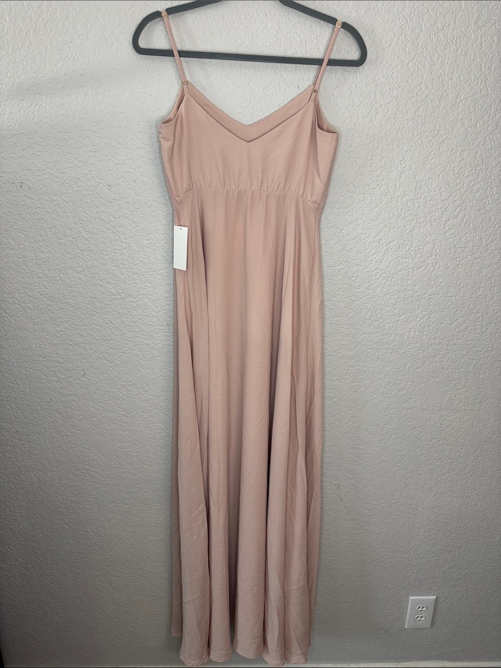 Show Me Your Mumu Faith Maxi Dress Size Small Soft Beige Chiffon Bridesmaid - Picture 5 of 7